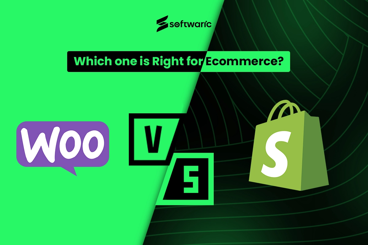 A side-by-side visual comparing WooCommerce and Shopify, asking "Which one is right for ecommerce?